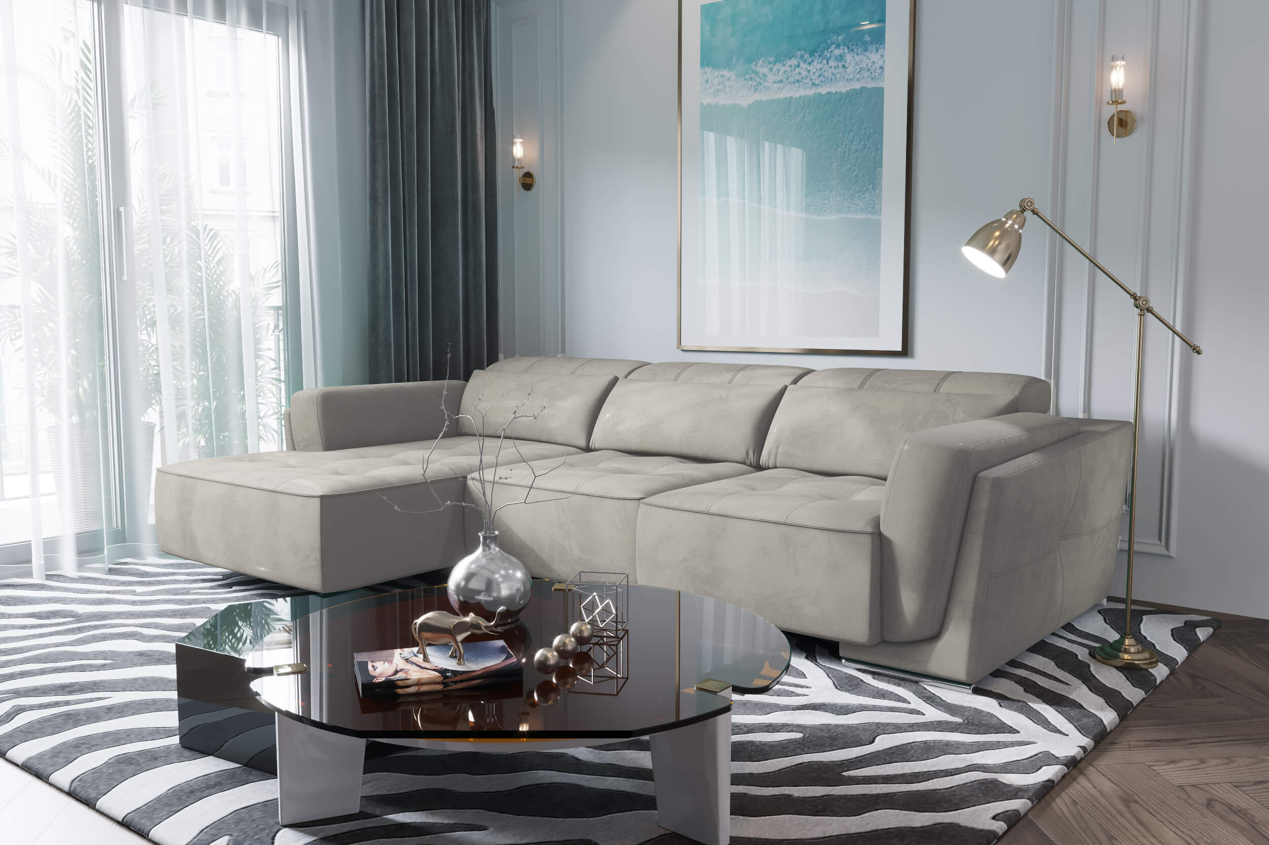 Bilbao Beige Sectional Sofa Left Chaise - Image 4