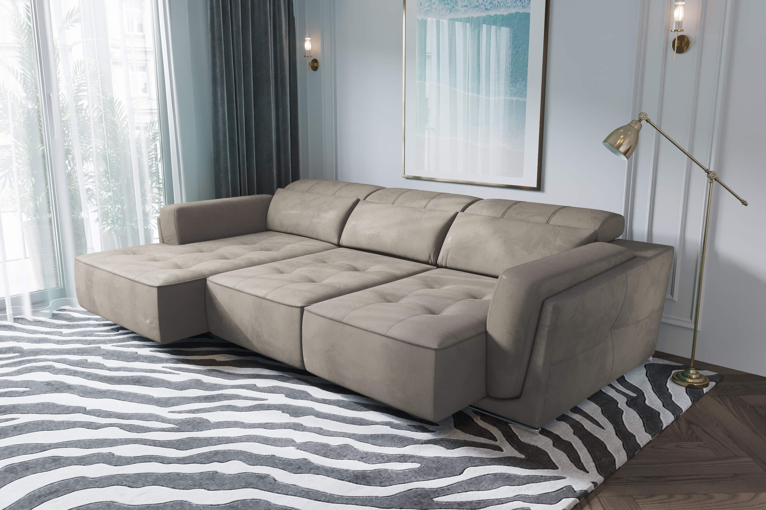 Bilbao Beige Sectional Sofa Left Chaise - Image 2