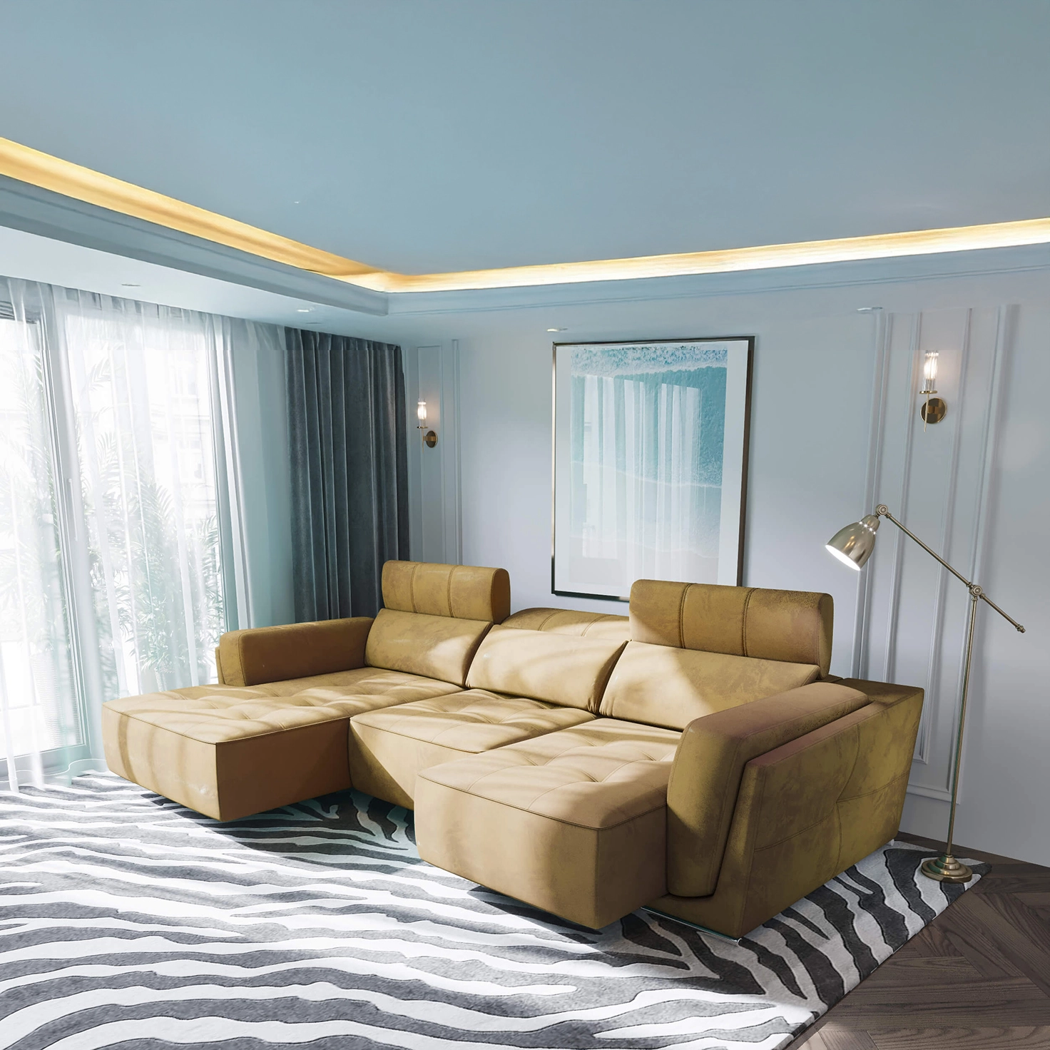 Bilbao Yellow Sectional Sofa Left Chaise