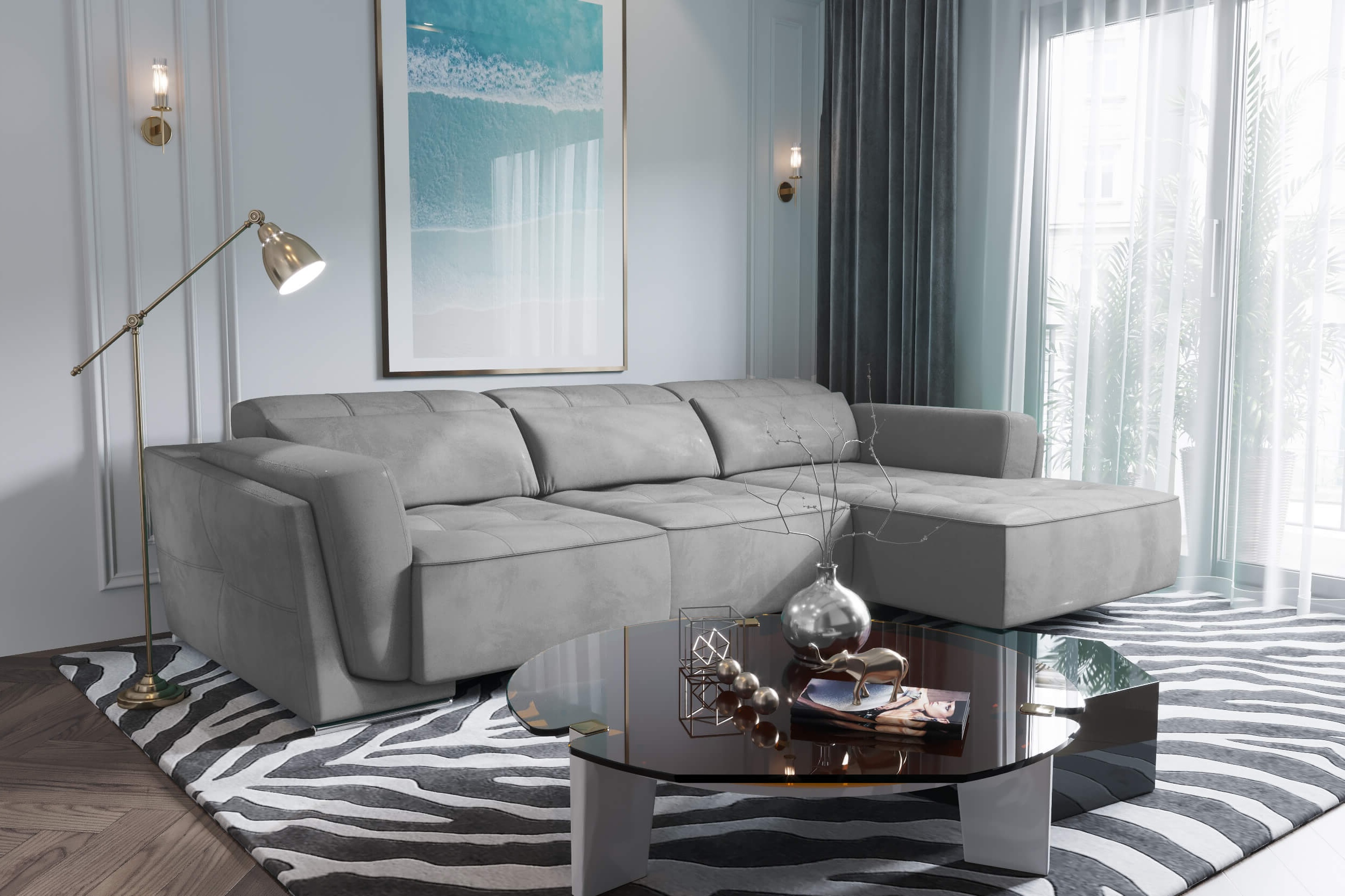 Bilbao Gray Sectional Sofa Right Chaise - Image 4