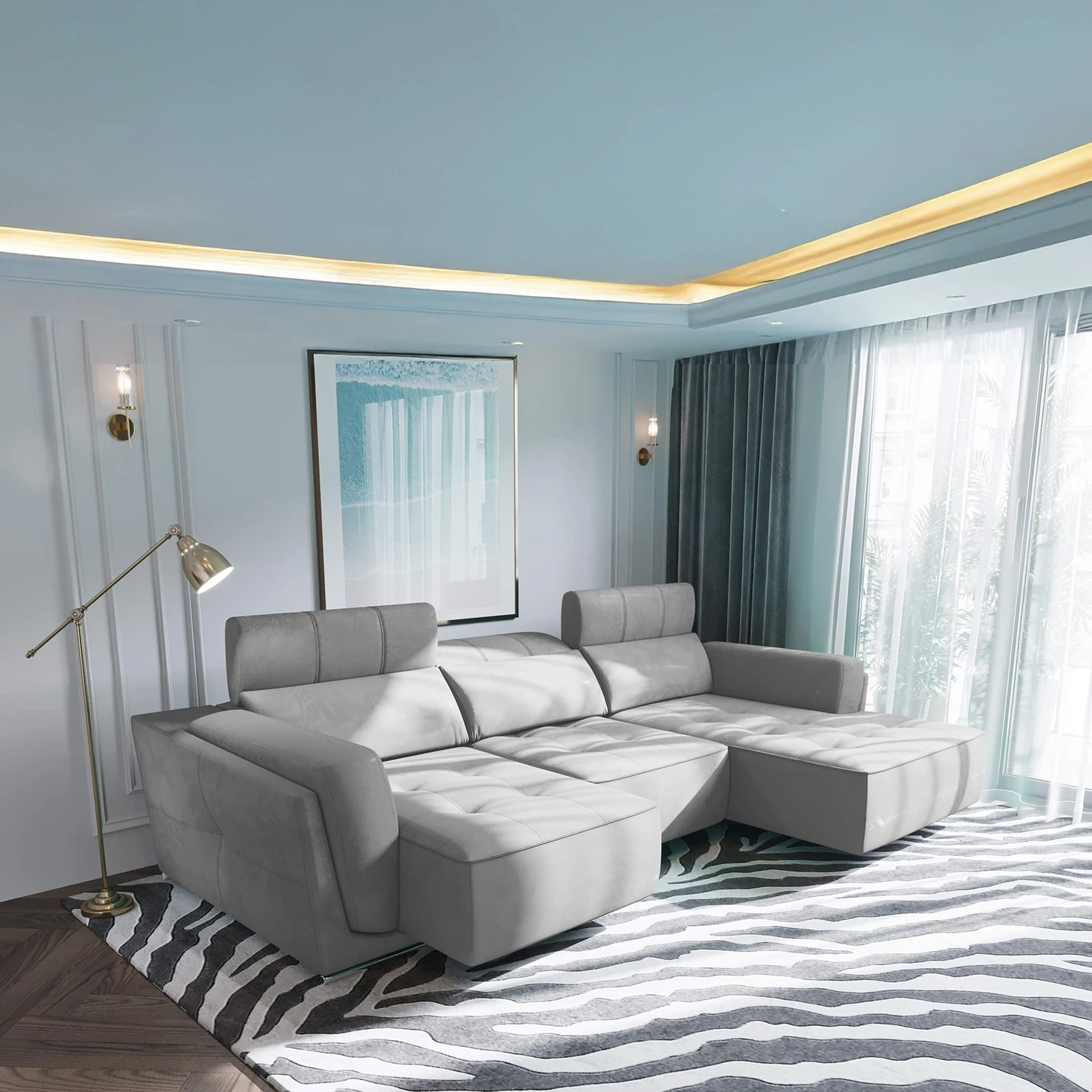 Bilbao Gray Sectional Sofa Right Chaise