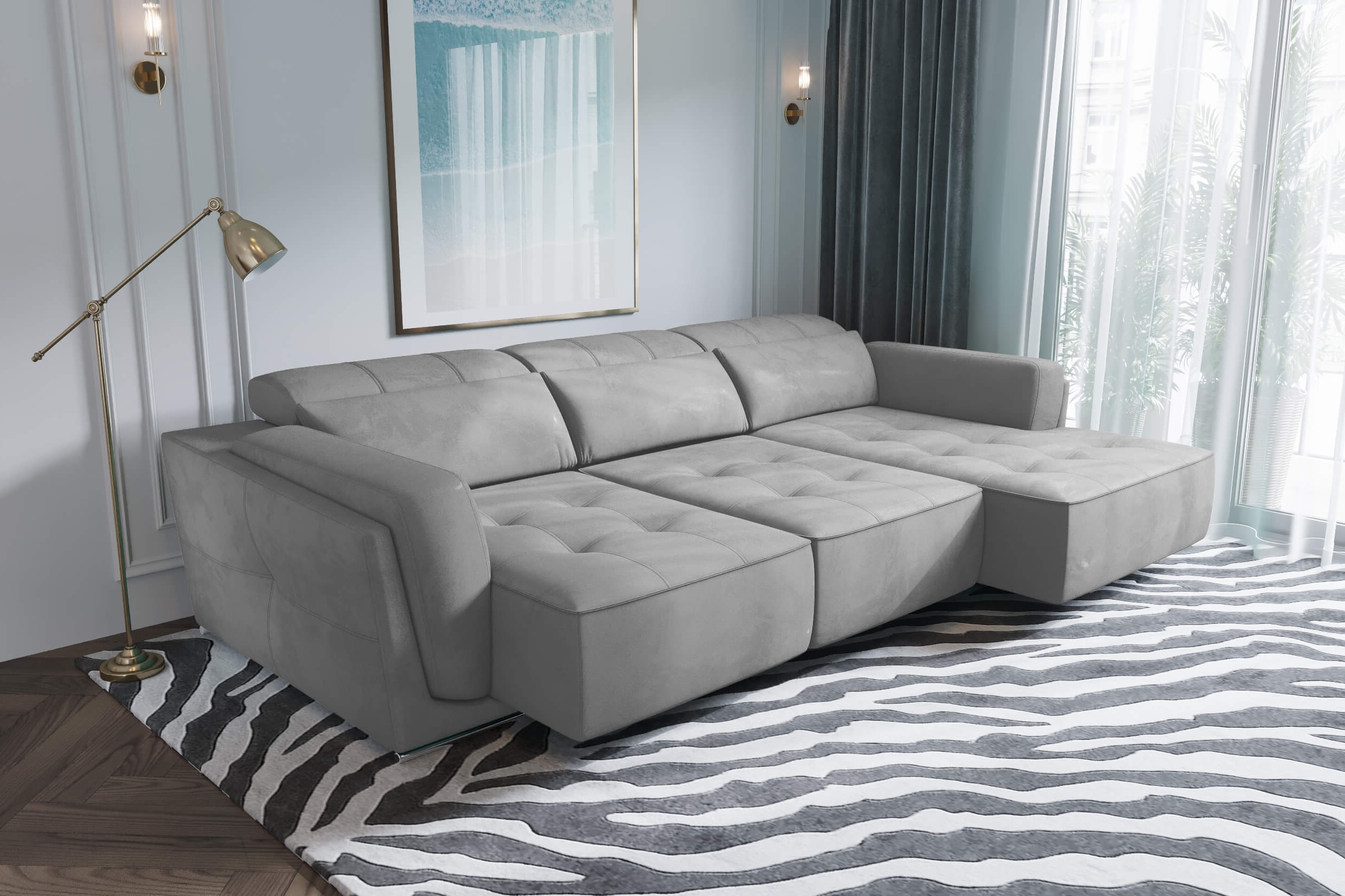 Bilbao Gray Sectional Sofa Right Chaise - Image 2