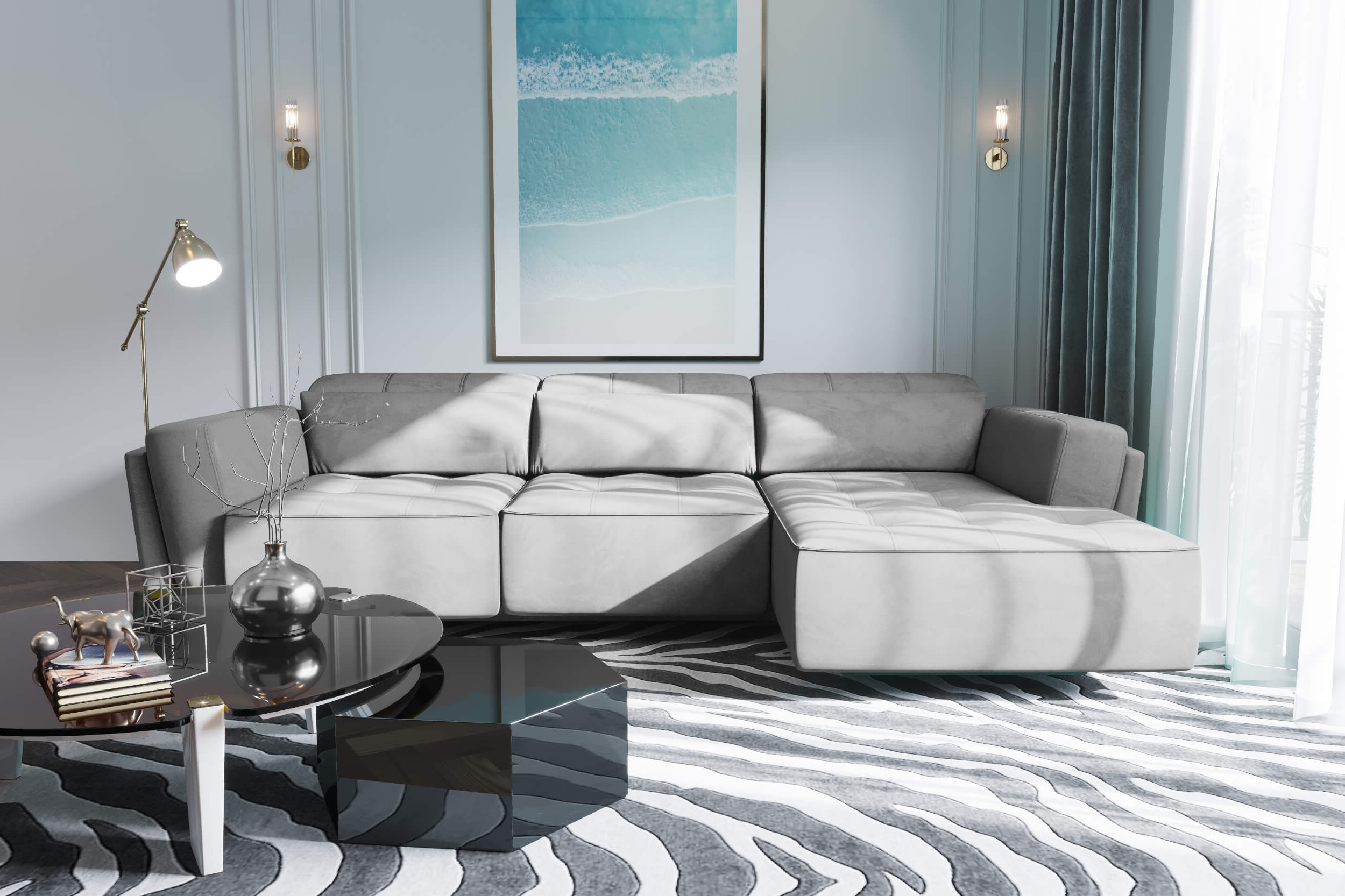 Bilbao Gray Sectional Sofa Right Chaise - Image 3