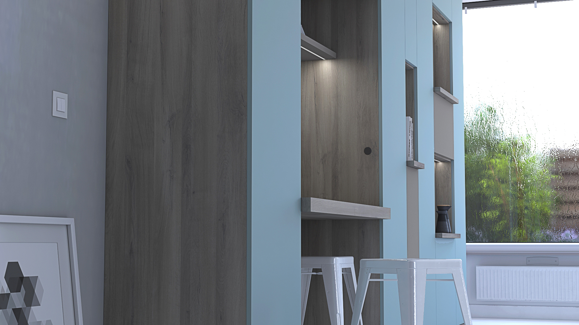 Océano Studio Wardrobe with Built-In Desk - Image 2