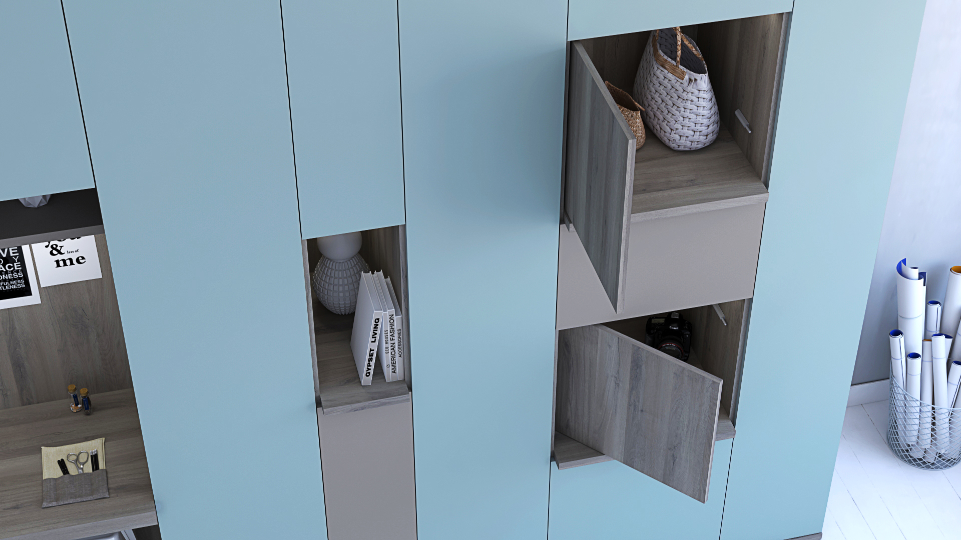 Océano Studio Wardrobe with Built-In Desk - Image 5