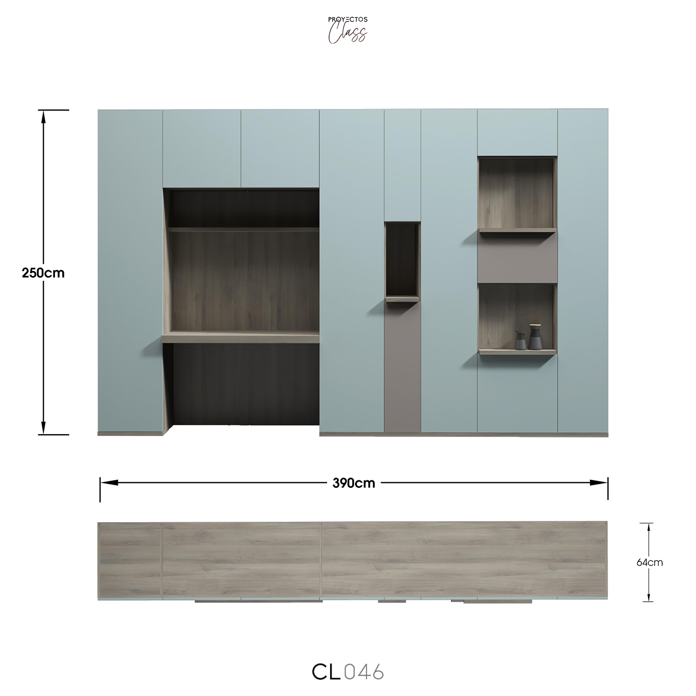 Océano Studio Wardrobe with Built-In Desk - Image 7