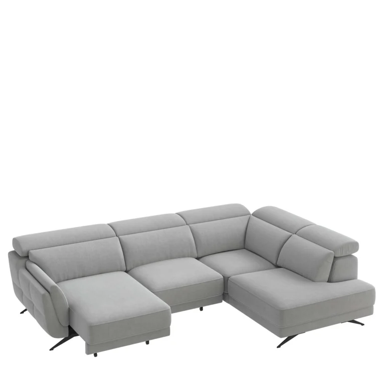 Ronda Light Grey Sectional Sofa Right Bumper Chaise