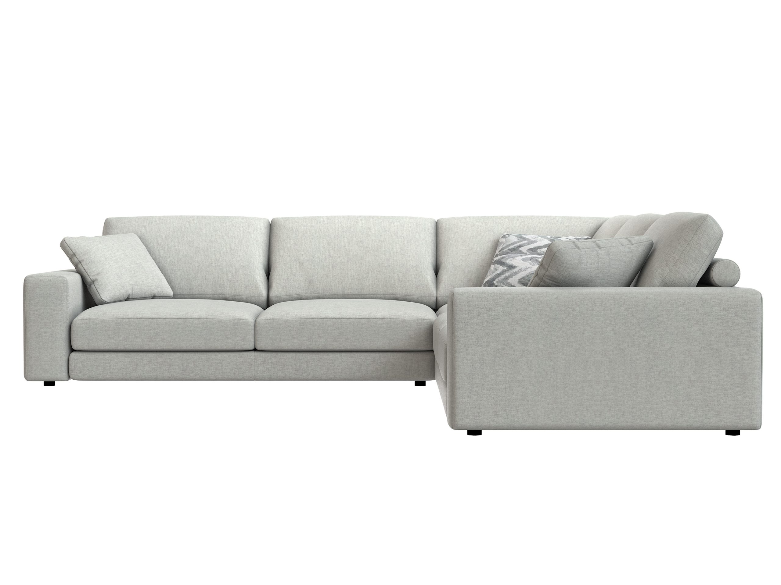 Toledo L-shape Sectional in light gray fabric - Image 6