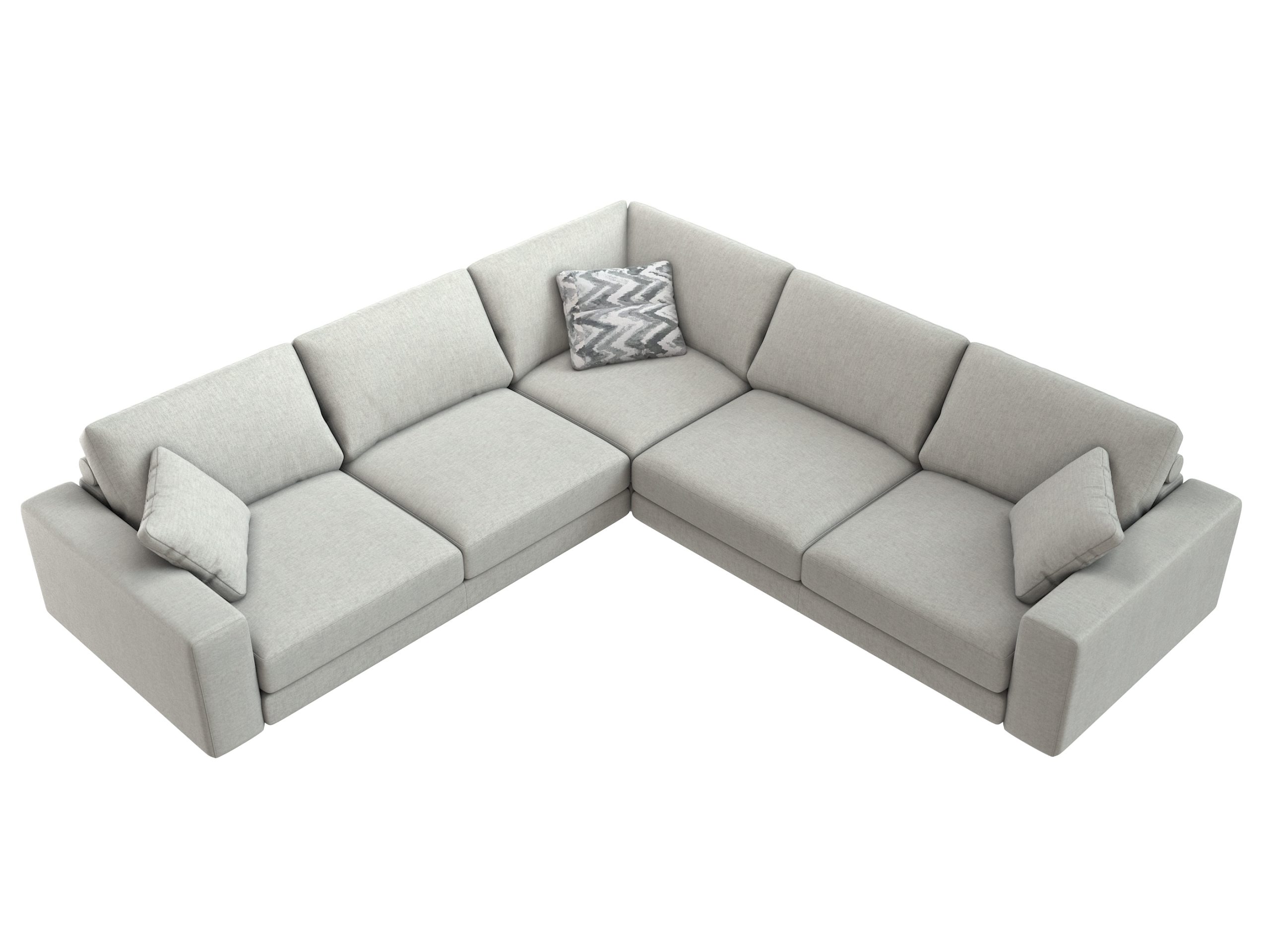 Toledo L-shape Sectional in light gray fabric - Image 5