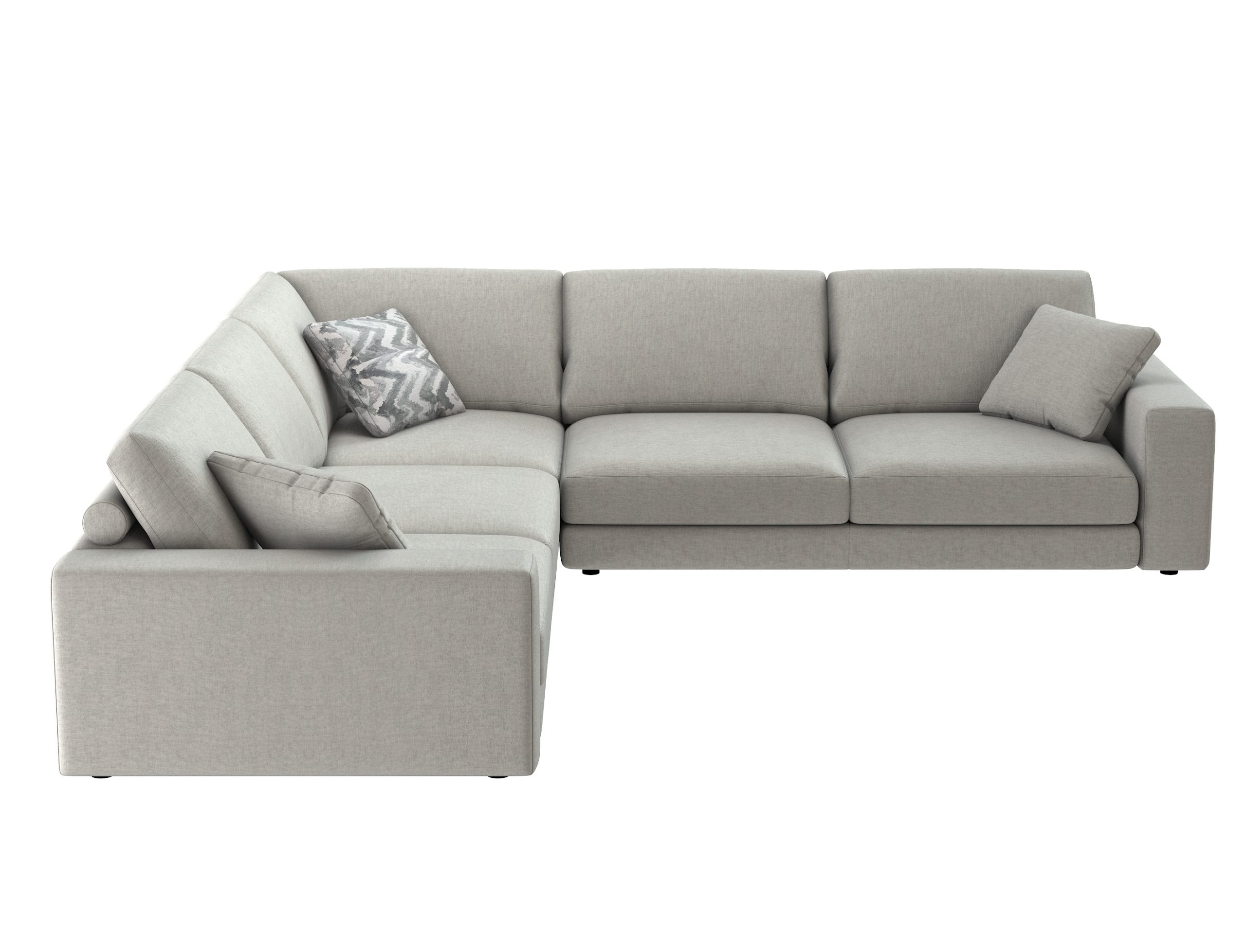 Toledo L-shape Sectional in light gray fabric - Image 4