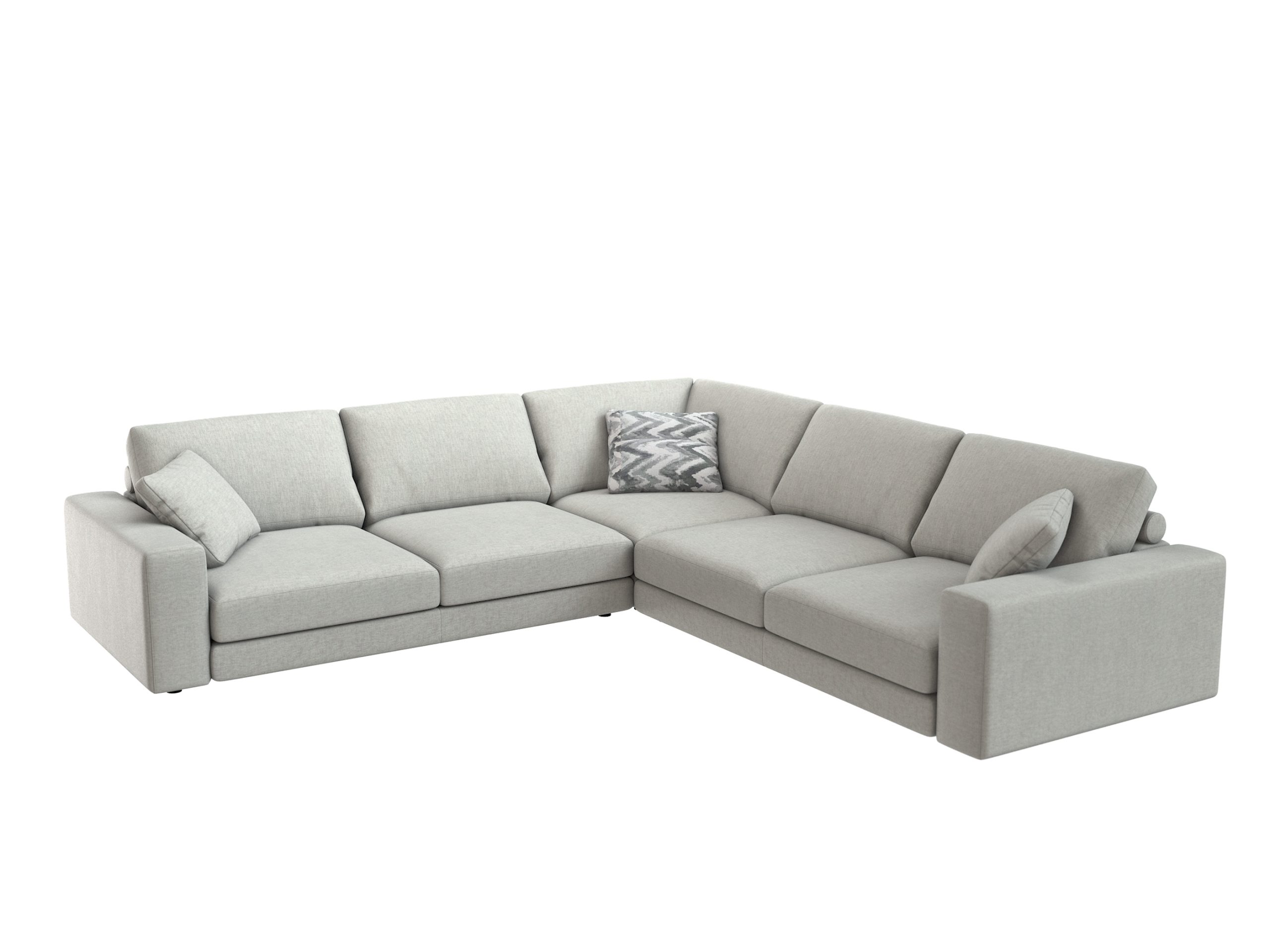 Toledo L-shape Sectional in light gray fabric - Image 7