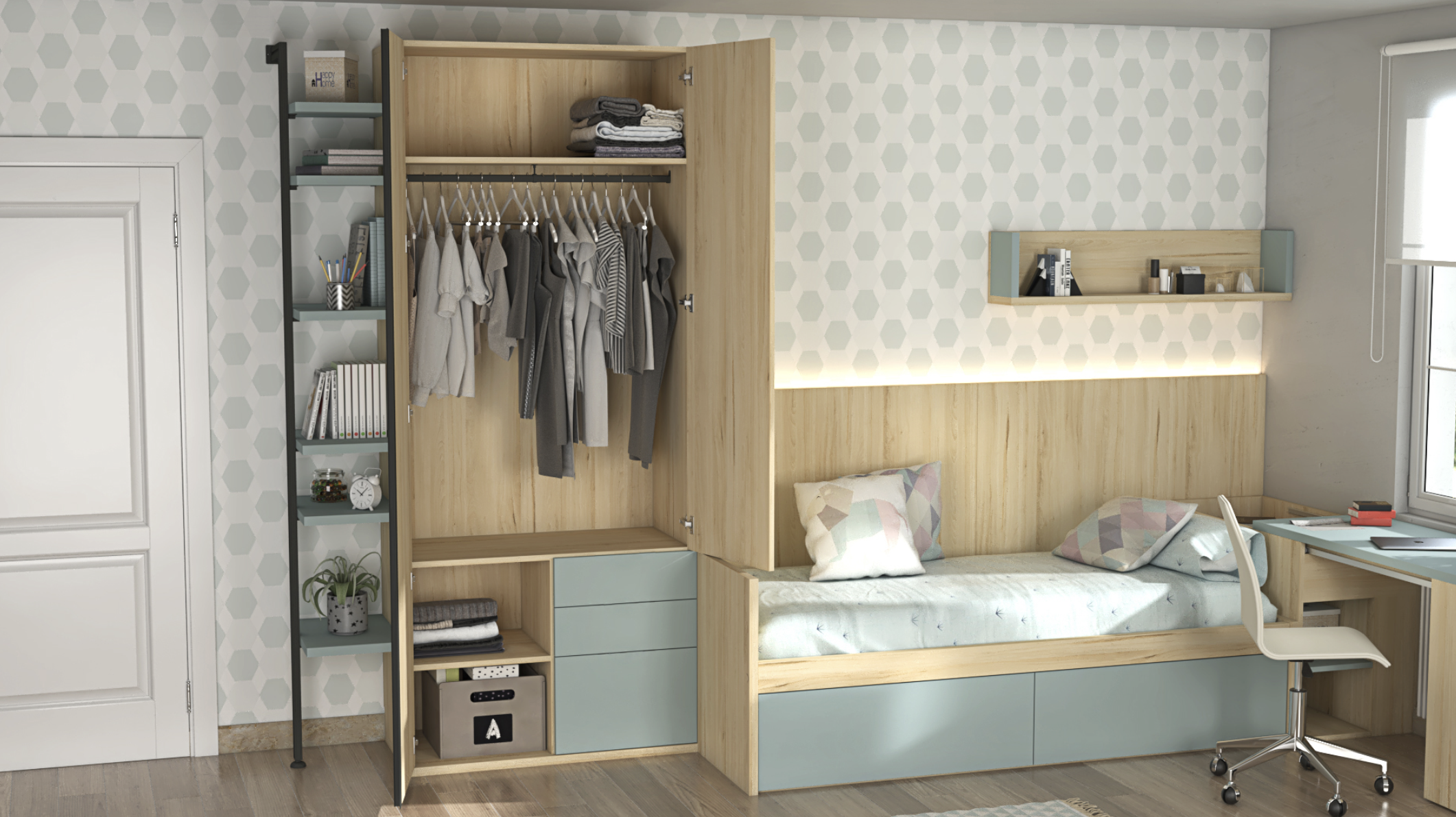 Madrid Mágico Teen Room Gala Haya Aqua - Image 2