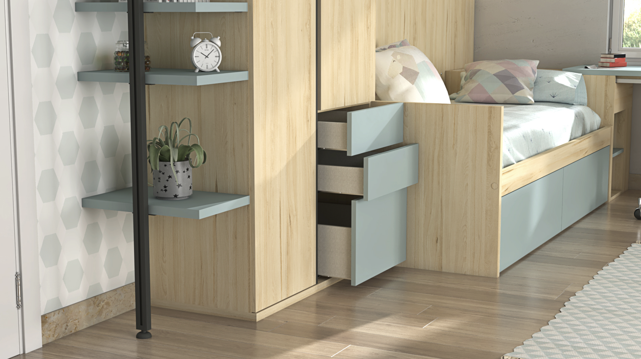 Madrid Mágico Teen Room Gala Haya Aqua - Image 3