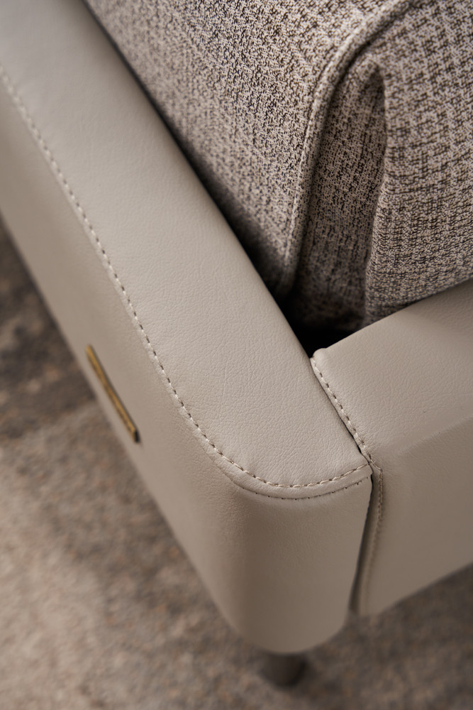 Tracy Smoke Upholstered Leather Bed - Image 7