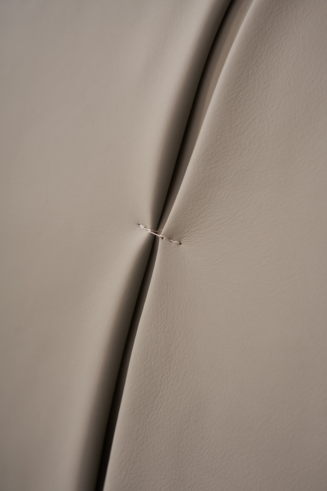 Tracy Smoke Upholstered Leather Bed - Image 9