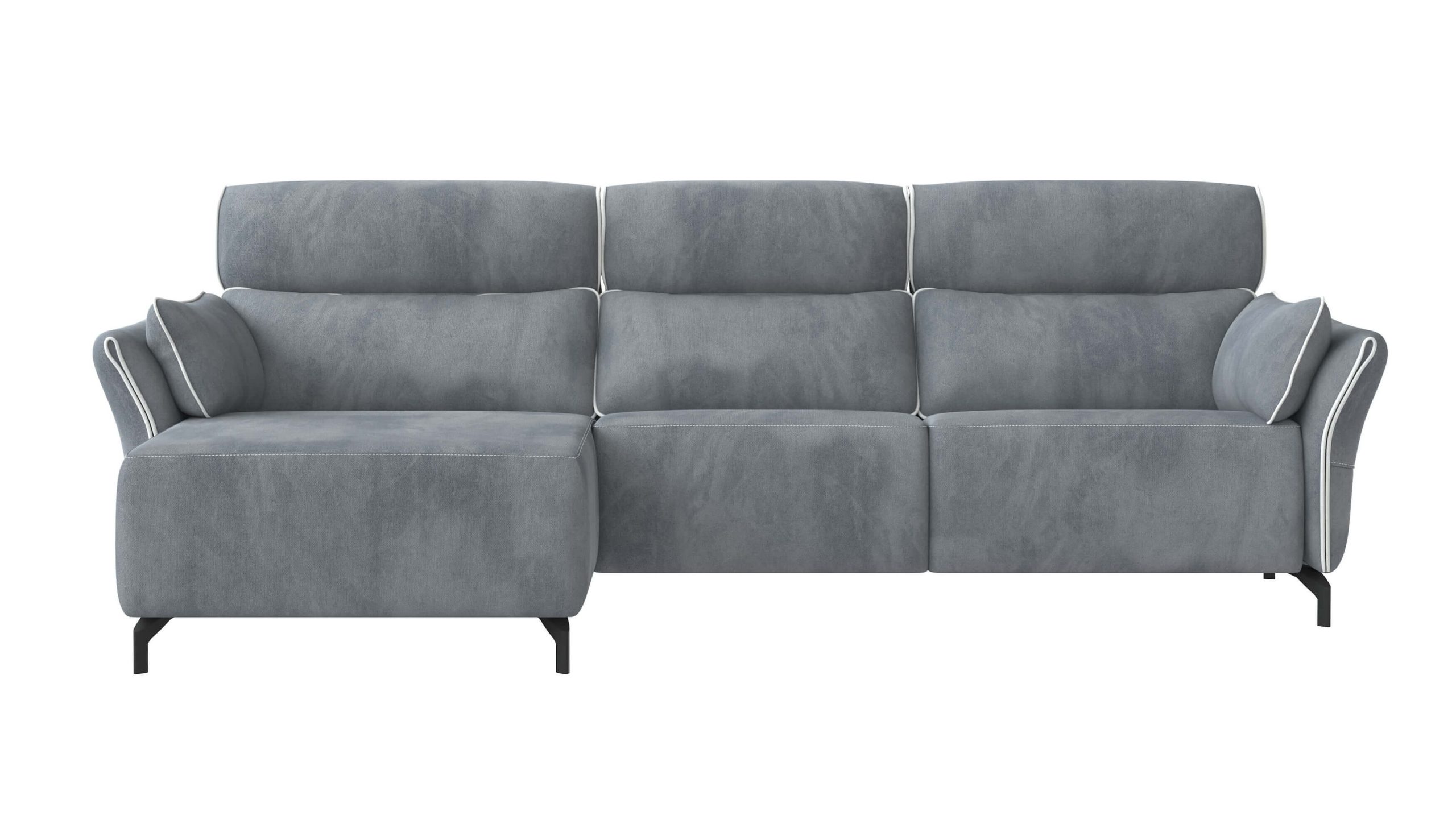 Adriana Blue Gray Sectional Sofa Left Chaise with two power recliners - Image 7