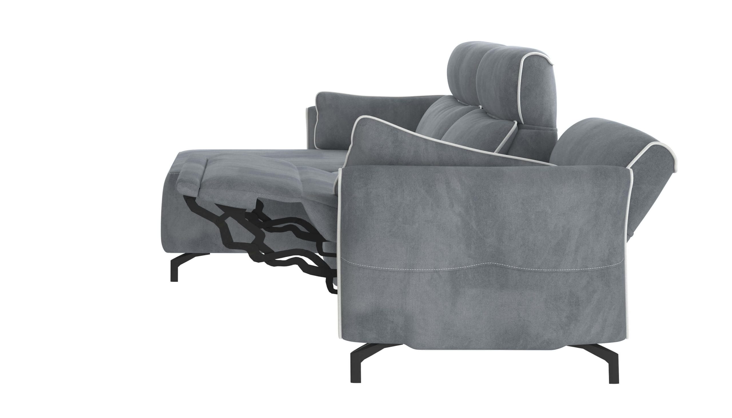 Adriana Blue Gray Sectional Sofa Left Chaise with two power recliners - Image 8