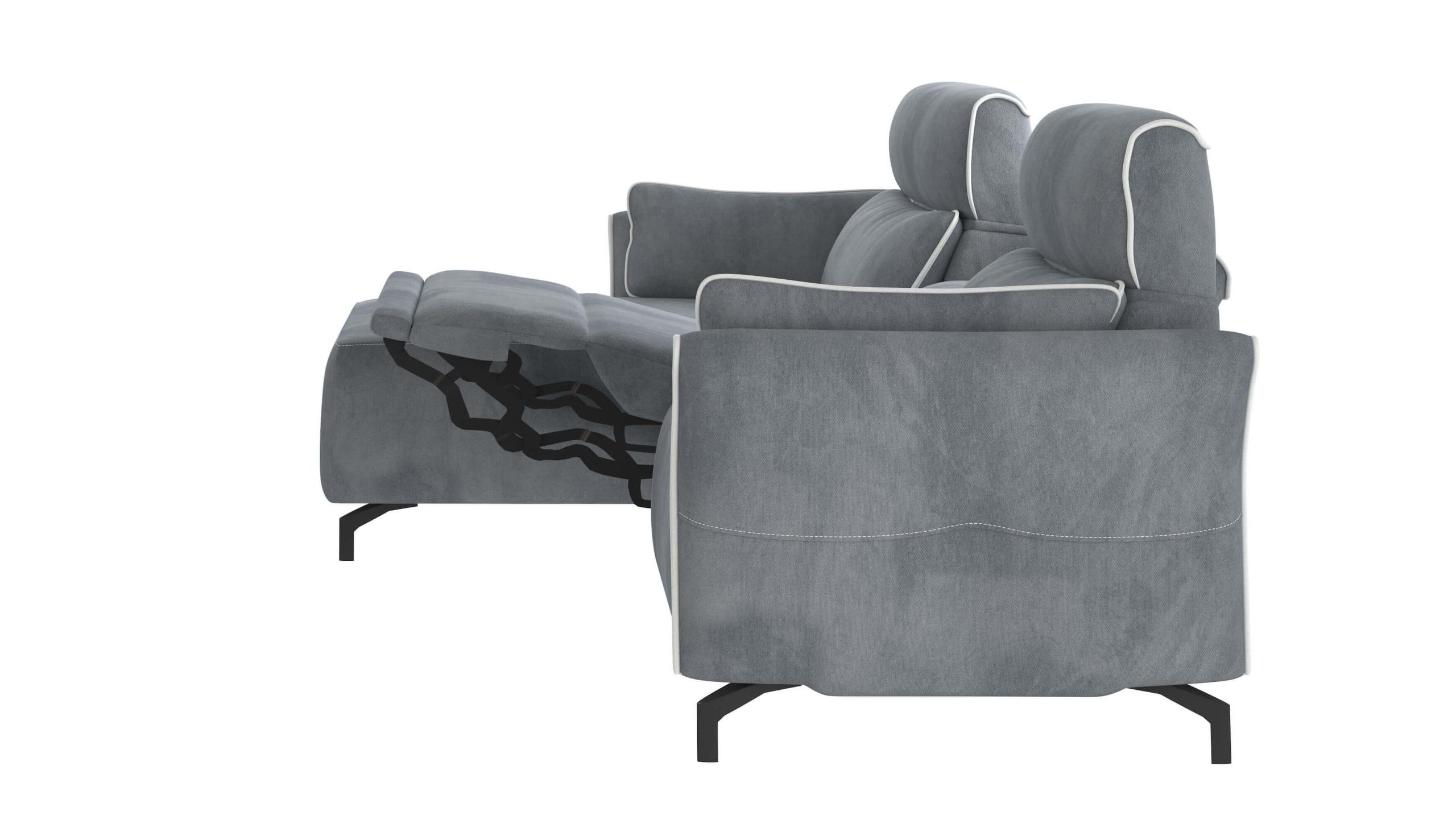 Adriana Blue Gray Sectional Sofa Left Chaise with two power recliners - Image 9