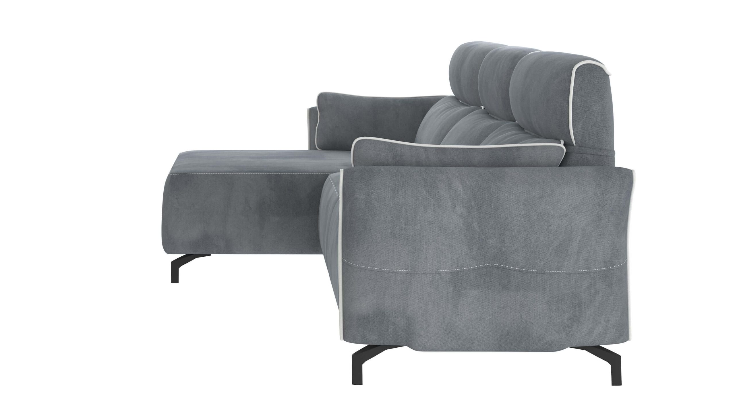 Adriana Blue Gray Sectional Sofa Left Chaise with two power recliners - Image 10