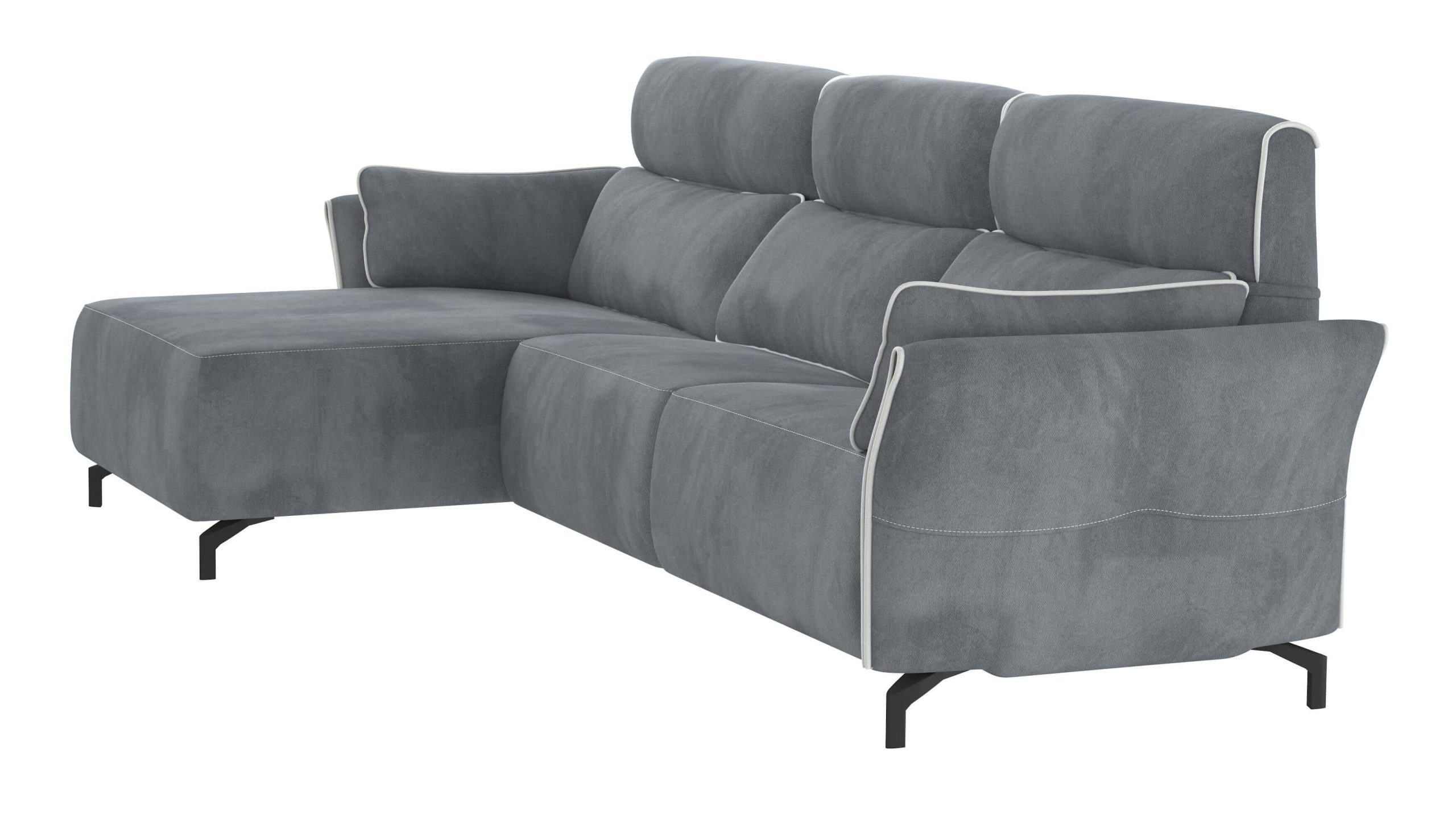Adriana Blue Gray Sectional Sofa Left Chaise with two power recliners - Image 5