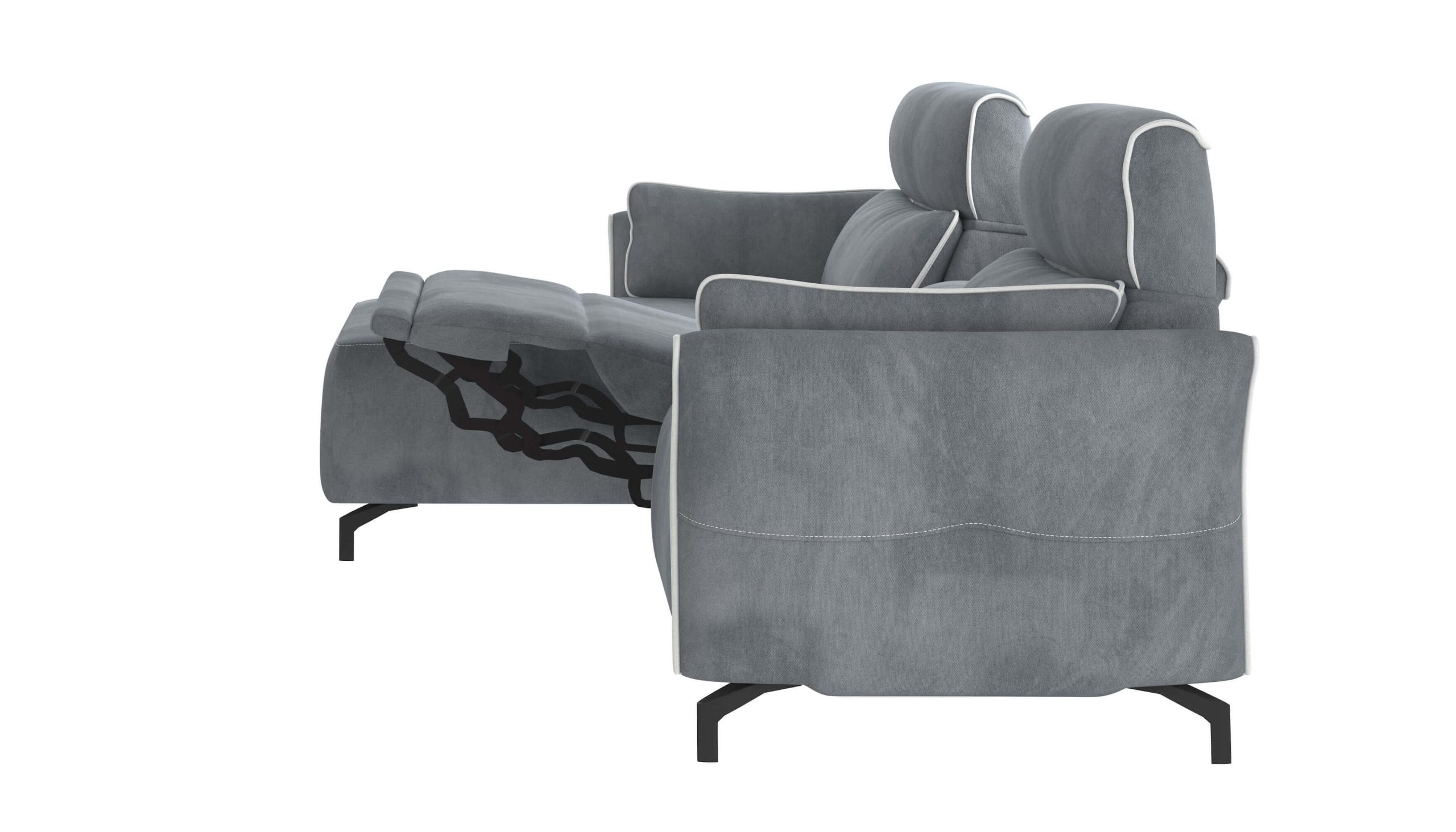 Adriana Blue Gray Sectional Sofa Left Chaise with two power recliners - Image 15