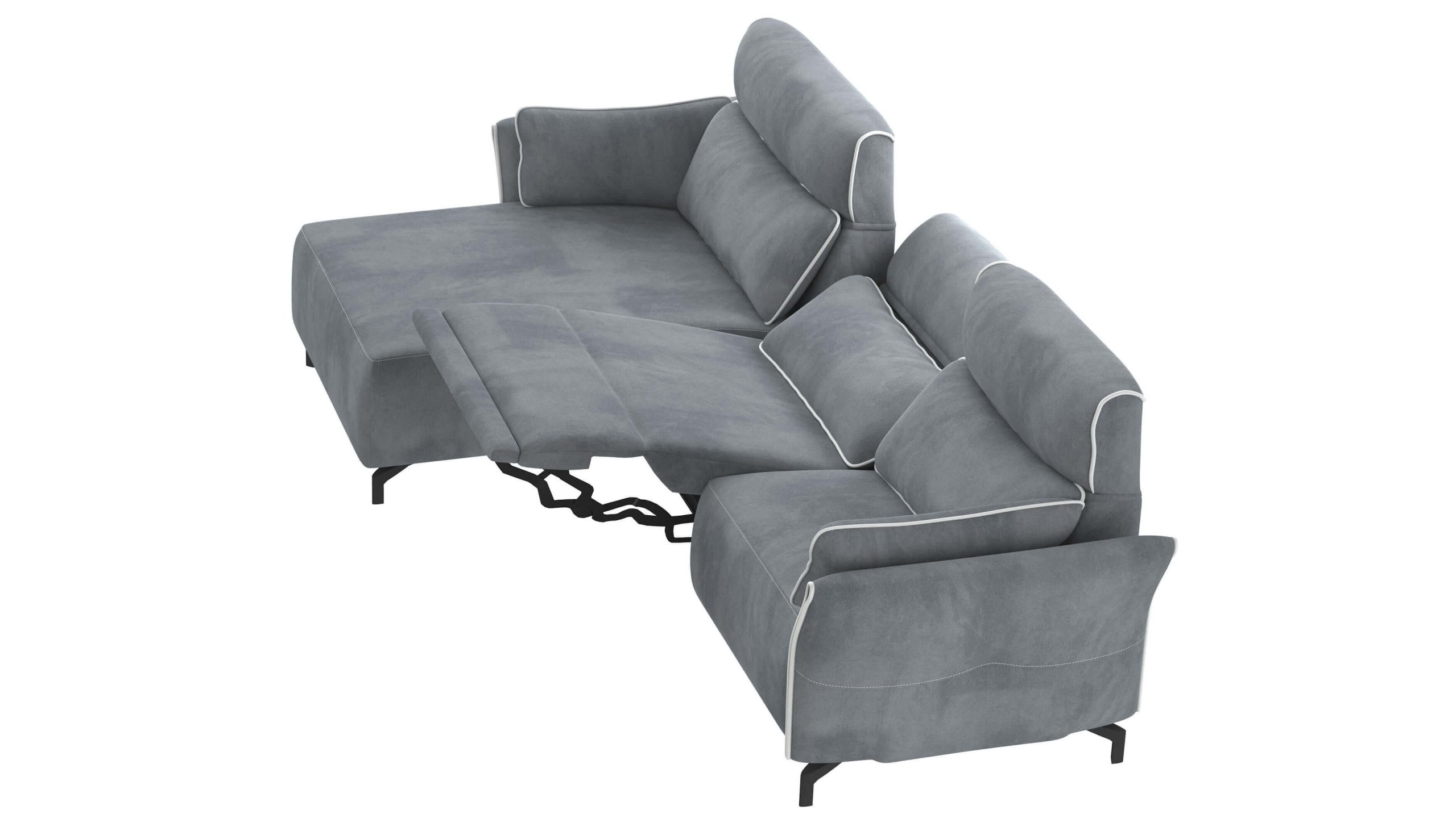 Adriana Blue Gray Sectional Sofa Left Chaise with two power recliners - Image 16