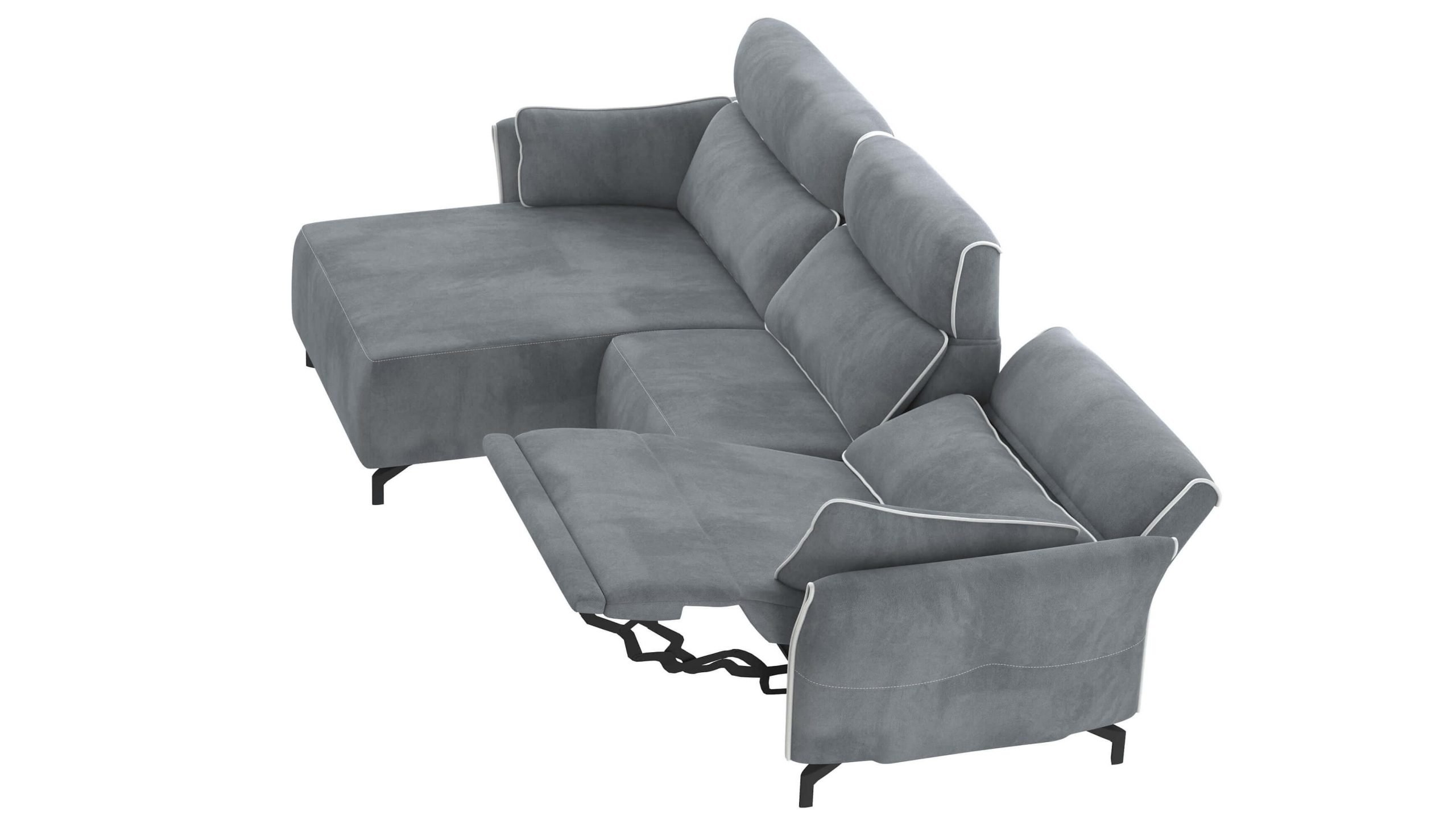 Adriana Blue Gray Sectional Sofa Left Chaise with two power recliners - Image 17