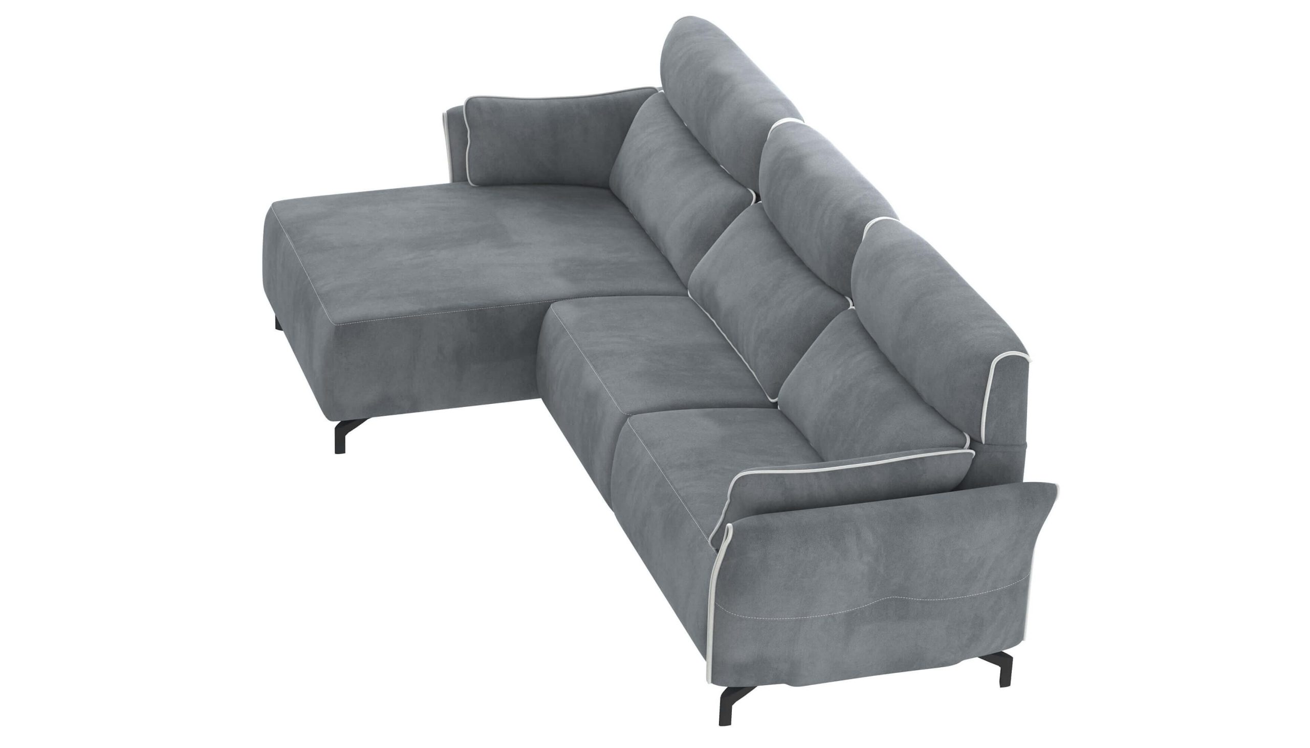 Adriana Blue Gray Sectional Sofa Left Chaise with two power recliners - Image 18