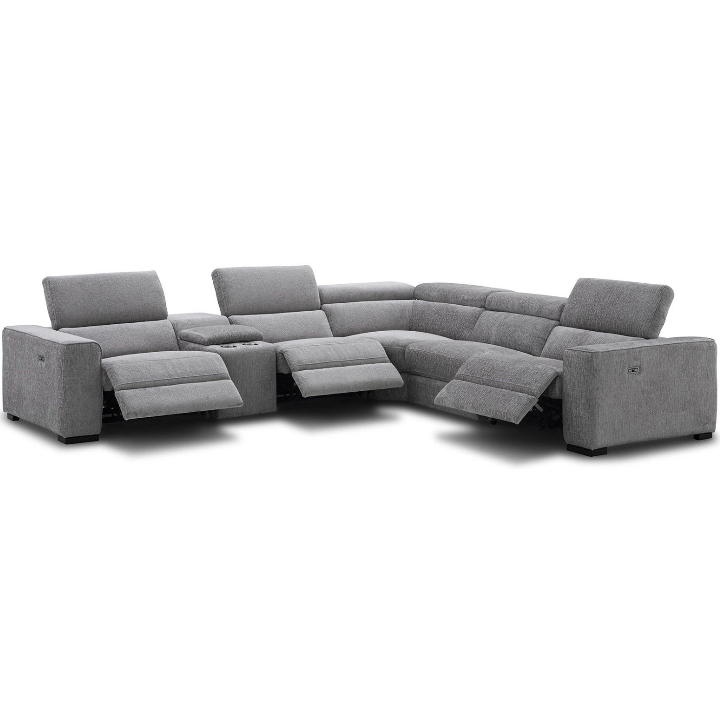 Bellaro Light Grey Fabric Sectional Sofa 6Pc Motion