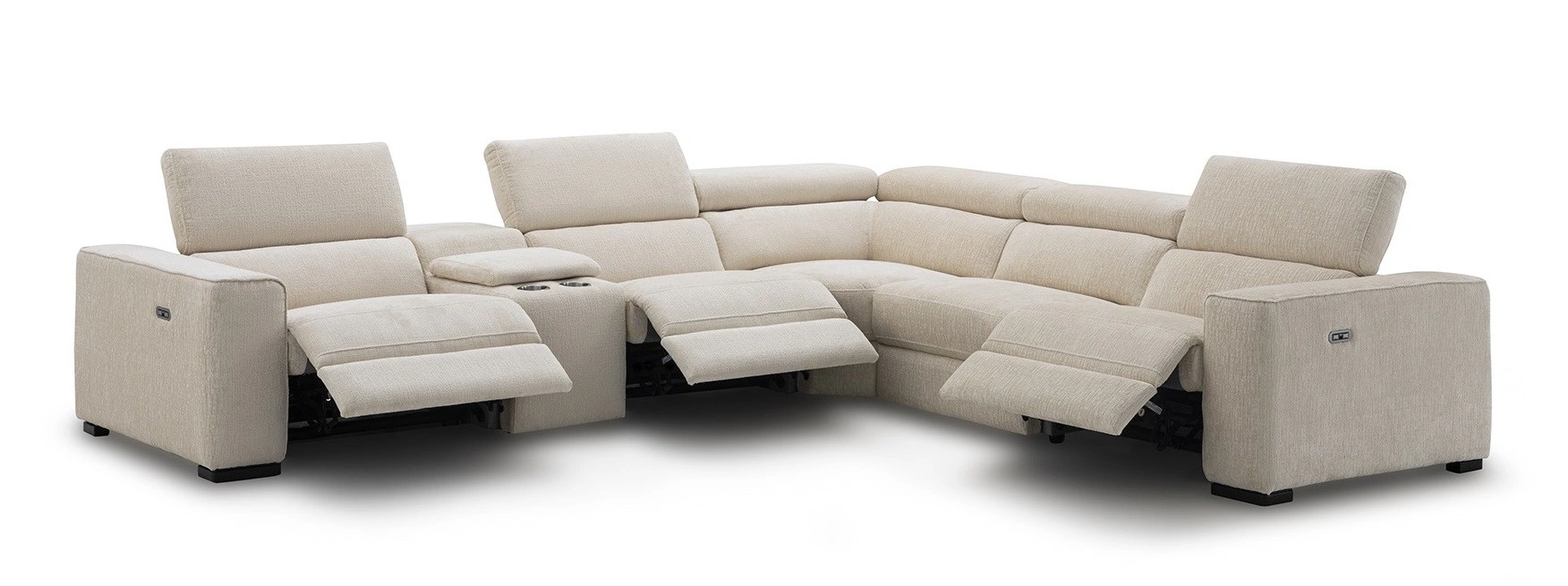 Bellaro Sand Fabric Sectional Sofa 6Pc Motion - Image 3