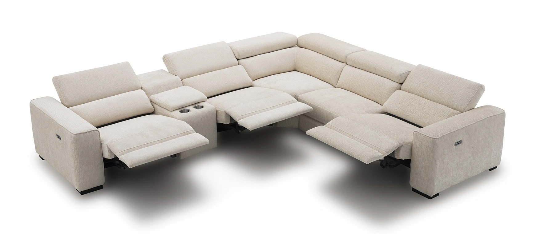 Bellaro Sand Fabric Sectional Sofa 6Pc Motion - Image 4
