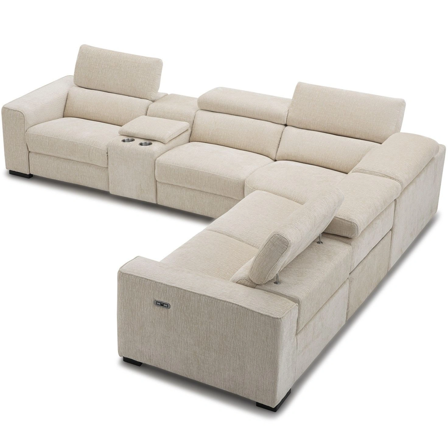 Bellaro Sand Fabric Sectional Sofa 6Pc Motion