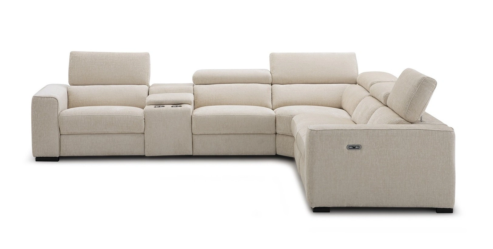 Bellaro Sand Fabric Sectional Sofa 6Pc Motion - Image 5