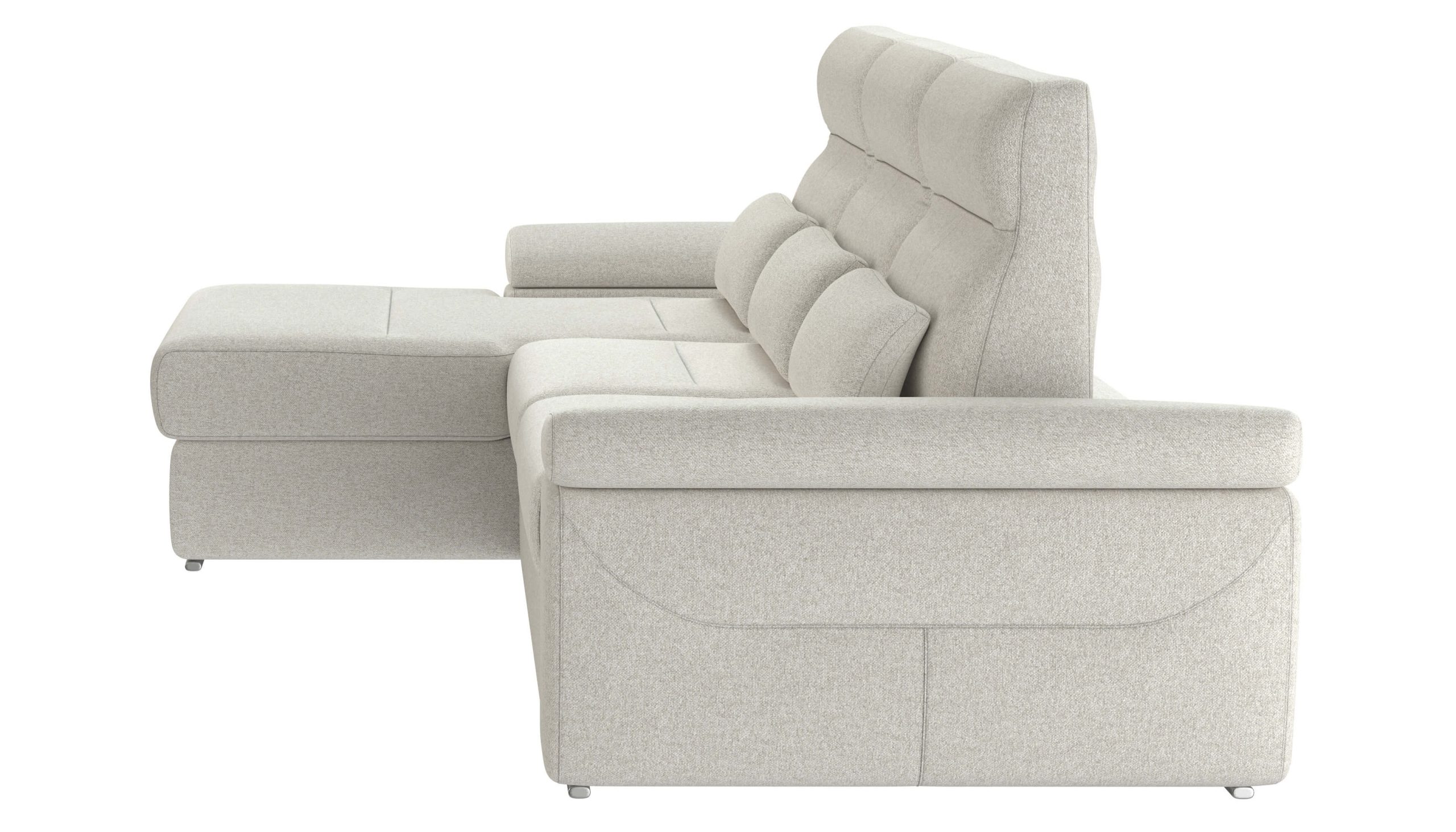 Granada Left Facing Chaise Off White Boucle Fabric Sectional Sofa Bed - Image 7