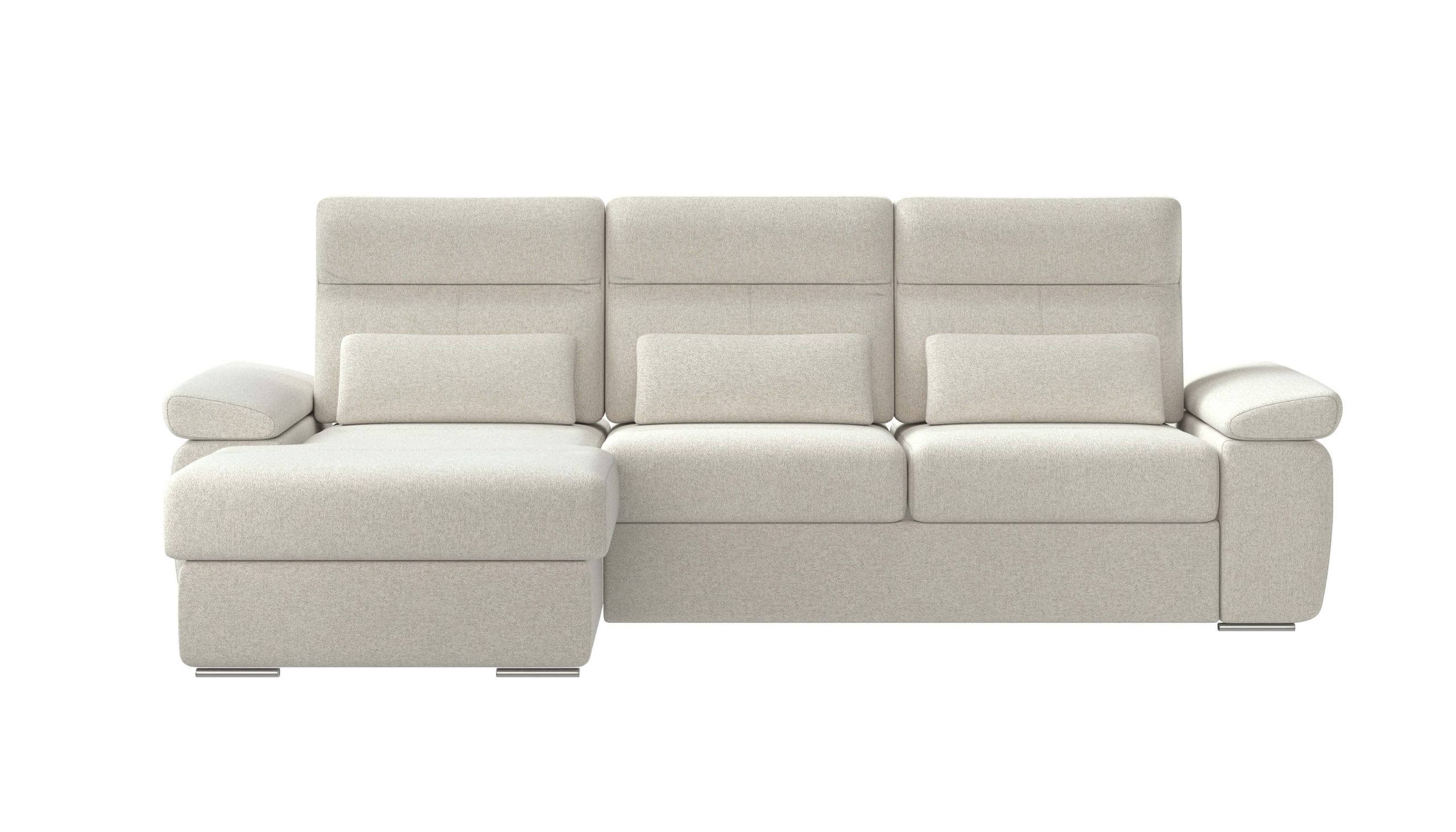 Granada Left Facing Chaise Off White Boucle Fabric Sectional Sofa Bed - Image 5
