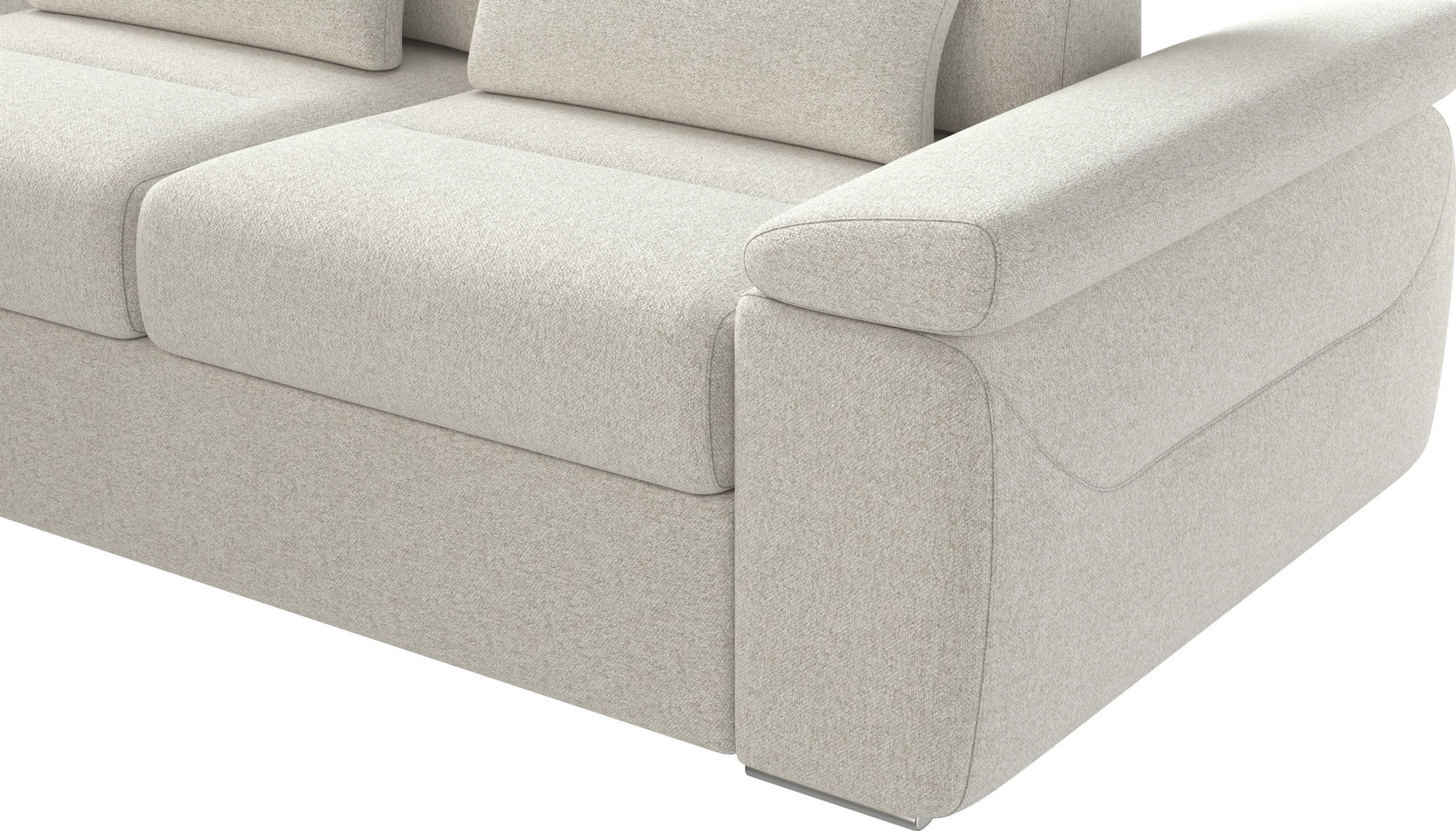 Granada Left Facing Chaise Off White Boucle Fabric Sectional Sofa Bed - Image 4